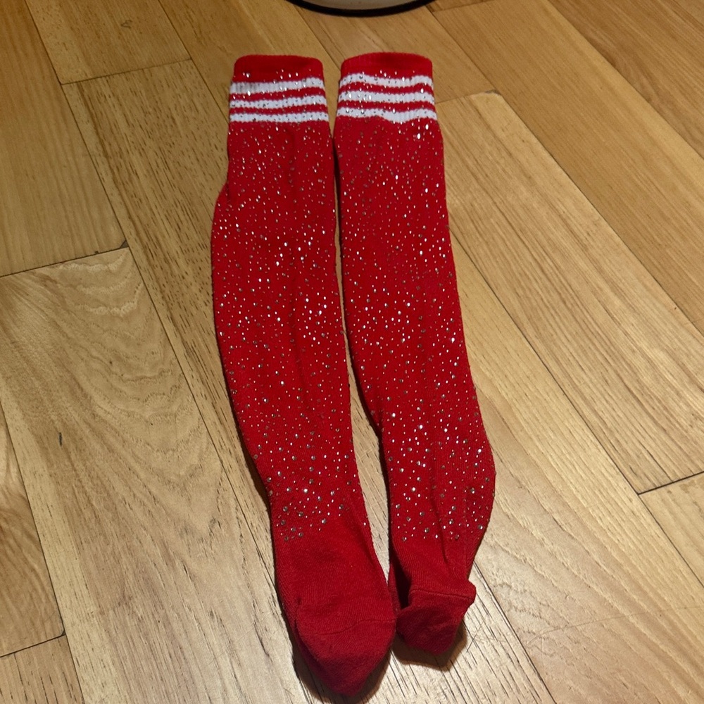 Red Sparkle Womens Socks